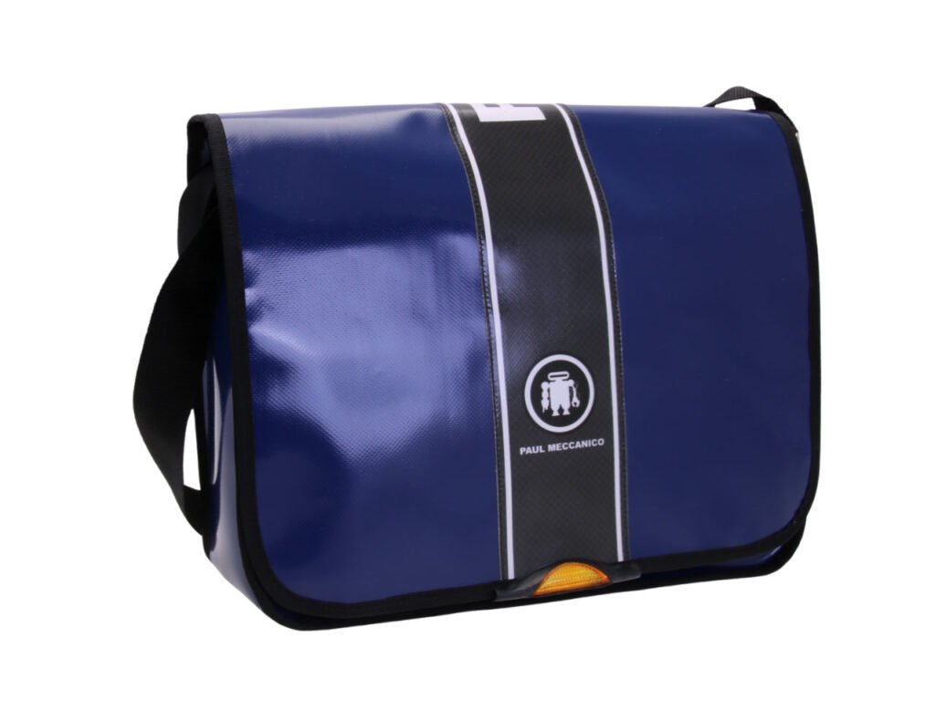 BORSA MESSENGER BLU. MODELLO SPOT IN TELONE DA CAMION.