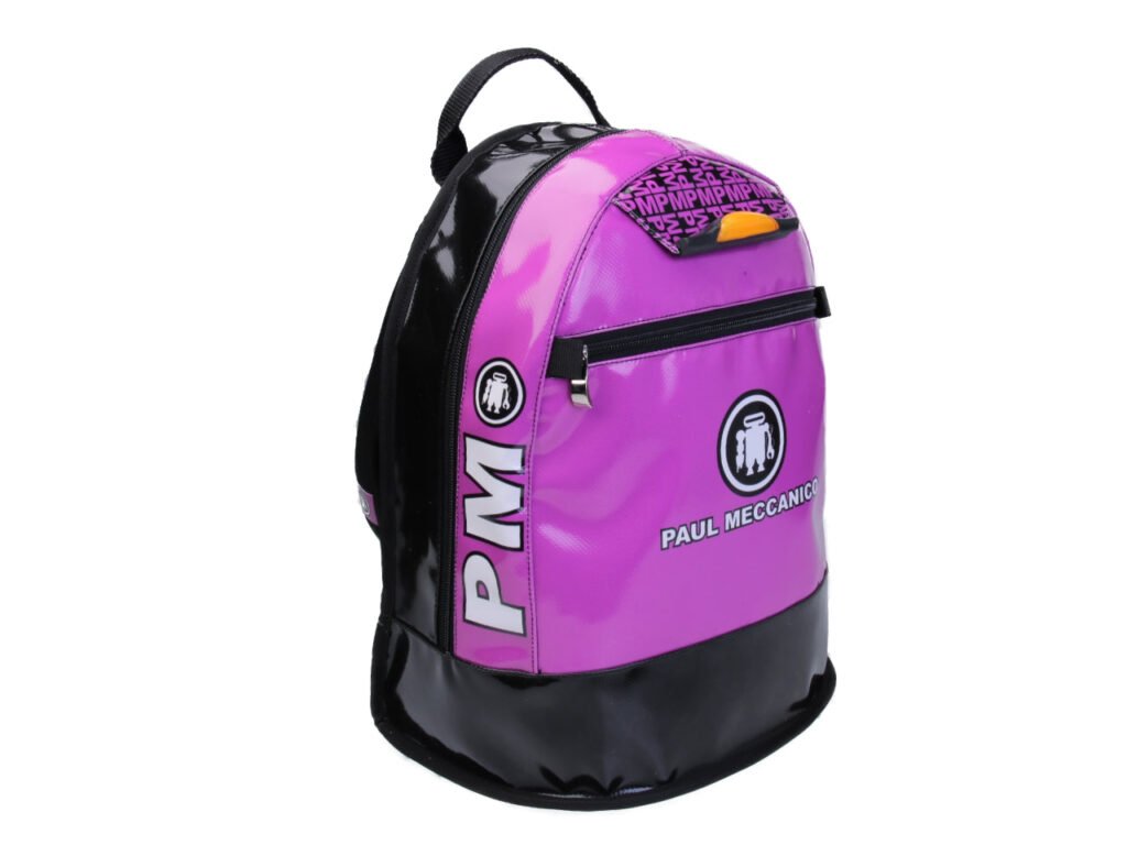 ZAINO FUCSIA E NERO PAUL MECCANICO. MODELLO SUPER REALIZZATO CON TELONI DI CAMION. - Edizione limitata Paul Meccanico