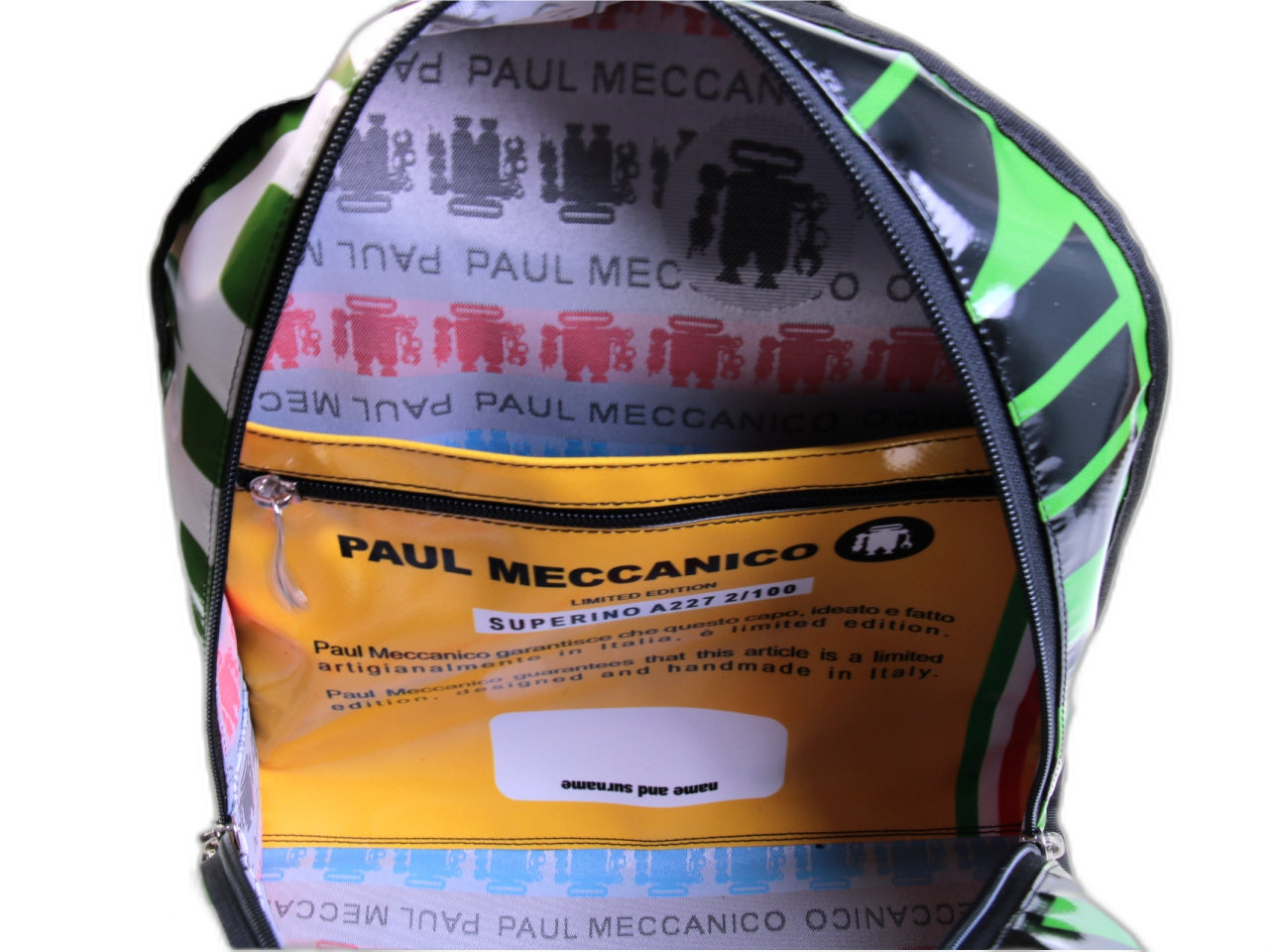 ZAINO BIANCO, GRIGIO E ROYAL. MODELLO SUPERINO IN TELONE DA CAMION. - Edizione limitata Paul Meccanico