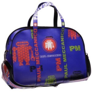BORSA GRANDE DA VIAGGIO O SPORTIVA BLU ROYAL. MODELLO RAID IN ECOPELLE. - Pezzi unici Paul Meccanico