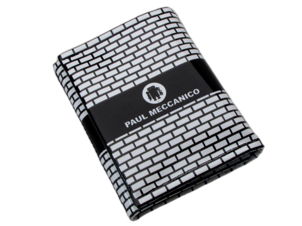 PORTAFOGLIO UNISEX NEI COLORI BIANCO E NERO. MODELLO TREK REALIZZATO CON TELONI DI CAMION. - Edizione limitata Paul Meccanico