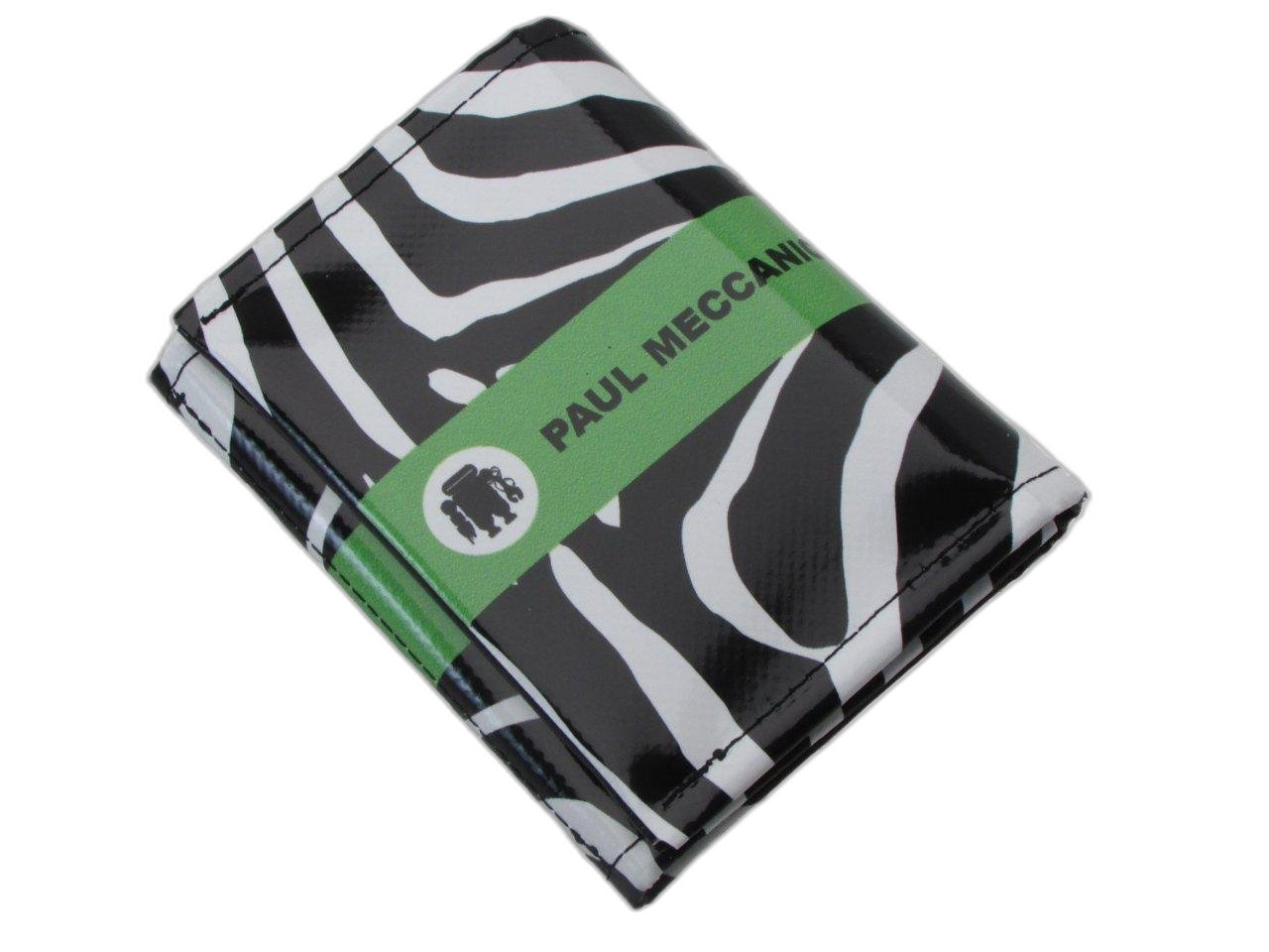PORTAFOGLIO DONNA BIANCO E NERO COLORI FANTASIA ANIMALIER. MODELLO TREK REALIZZATO CON TELONI DI CAMION. - Paul Meccanico