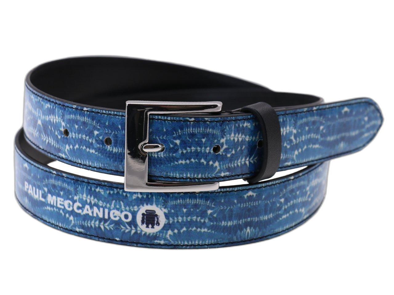 CINTURA DONNA AZZURRA FANTASIA MAJOLICA FATTA DI LORRY TARPAULIN - Pezzi unici Paul Meccanico