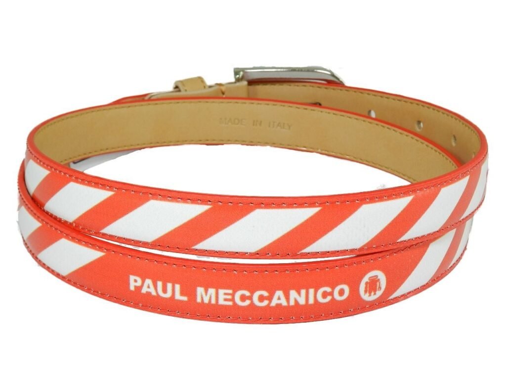 CINTURA DA DONNA PAUL MECCANICO. COLORI BIANCO E ROSSO CON FANTASIA GEOMETRICA. - Pezzi unici Paul Meccanico