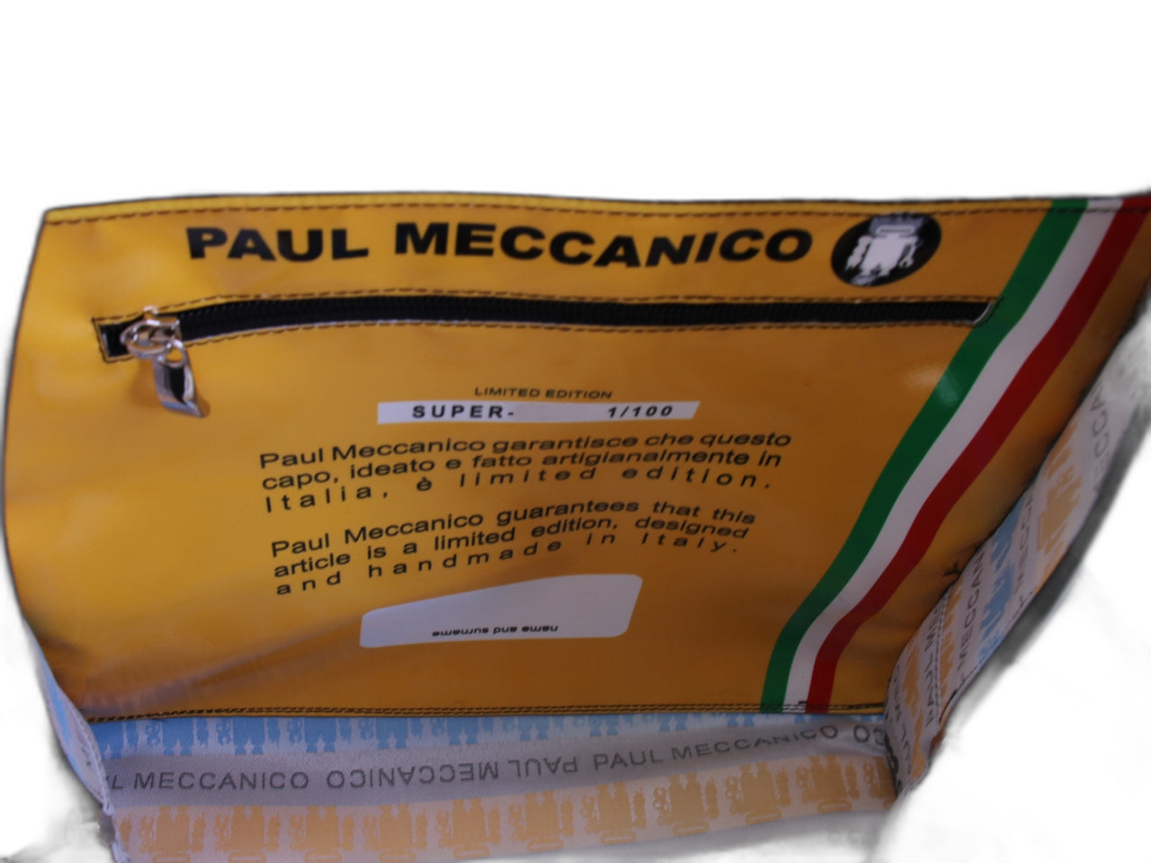 ZAINO VERDE MARE E NERO PAUL MECCANICO. MODELLO SUPER REALIZZATO CON TELONI DI CAMION.
