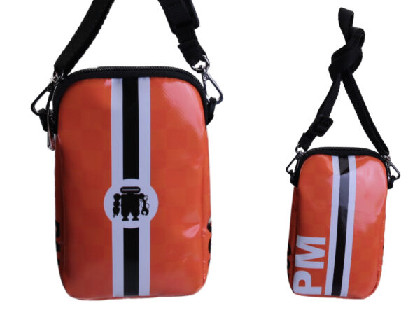 ORANGE MOBILE PHONE BAG.