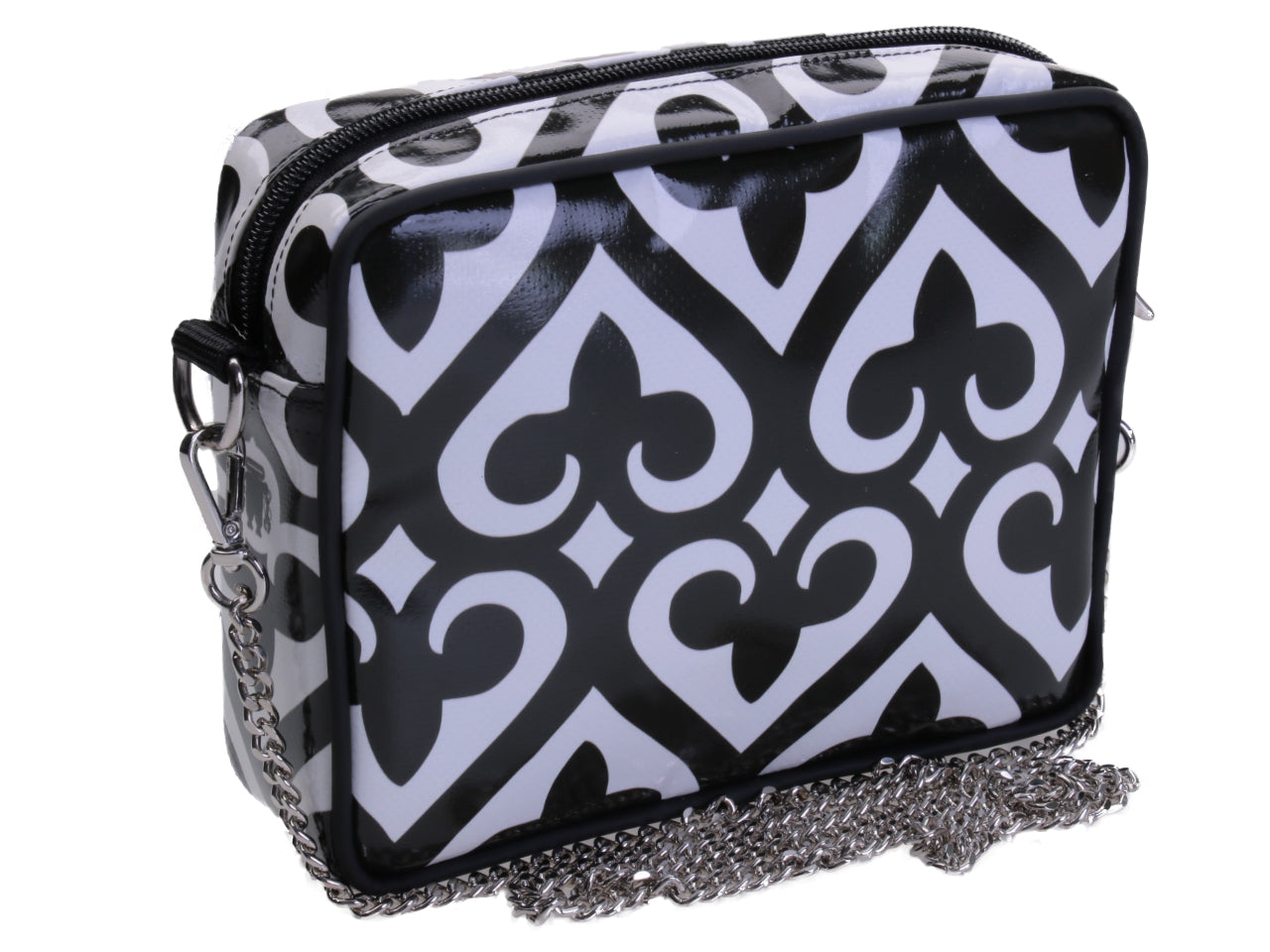 CLUTCH BLACK AND WHITE. PARK MODEL MADE OF LORRY TARPAULIN.