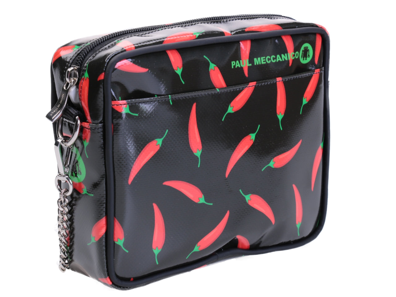 BLACK FOREST CLUTCH "CHILI PEPPERS". PARK MODEL MADE OF LORRY TARPAULIN.