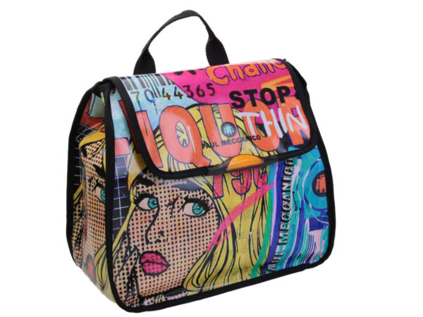 WOMEN'S "BACK BAG" CARTOON STYLE. MODEL PULP MADE OF LORRY TARPAULIN.