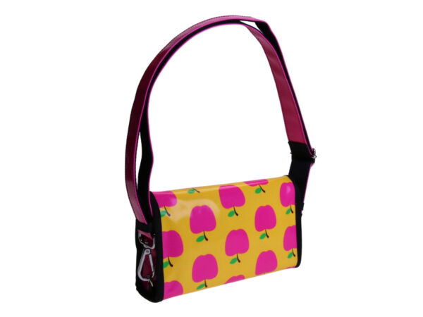 ...CLUTCH BAG "APPLES". MODEL CANDY MADE OF LORRY TARPAULIN.