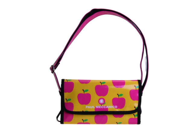 ...CLUTCH BAG "APPLES". MODEL CANDY MADE OF LORRY TARPAULIN.