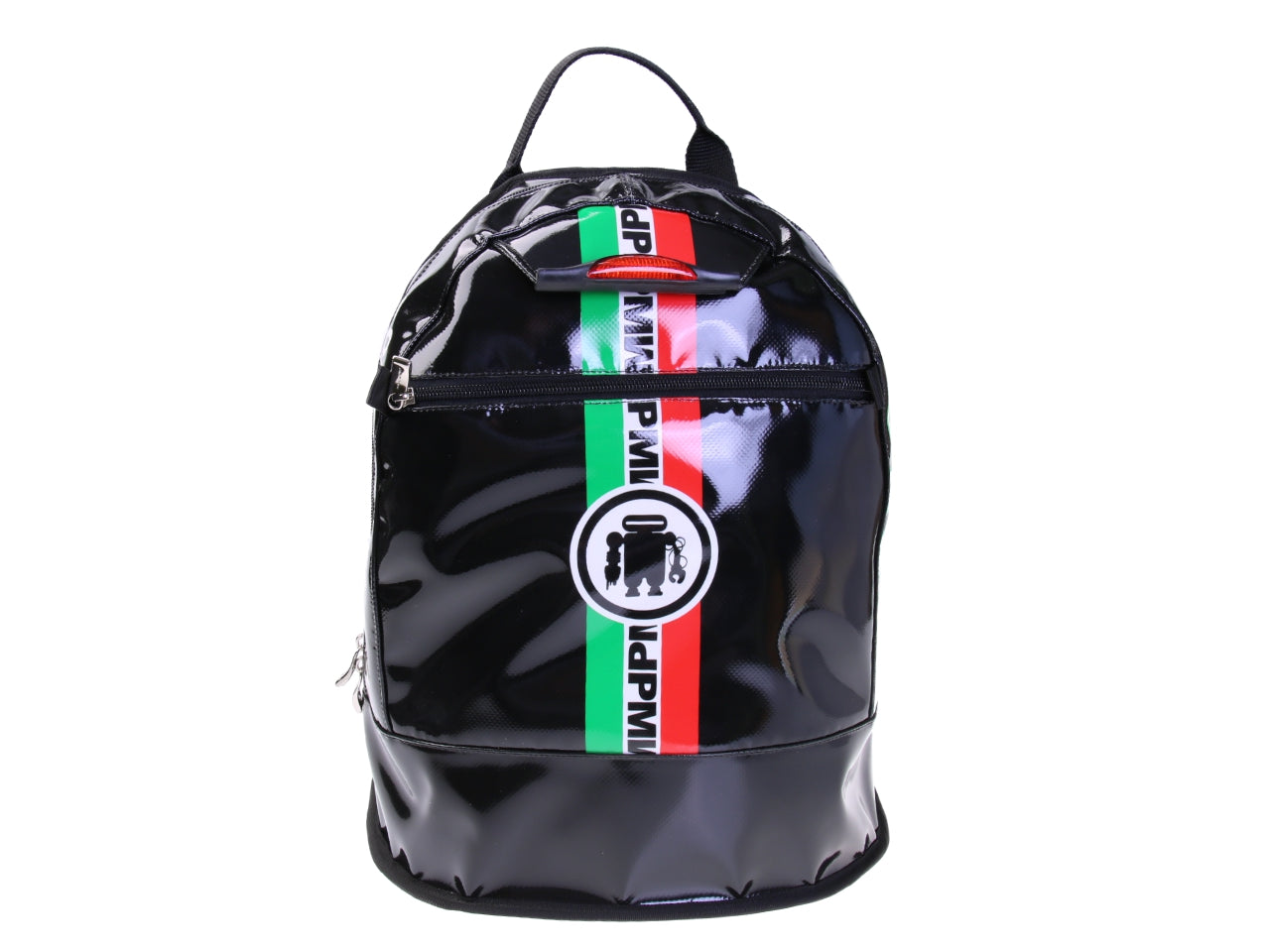 BLACK BACKPACK PAUL MECCANICO "ITALIA". MODEL SUPER MADE OF LORRY TARPAULIN.