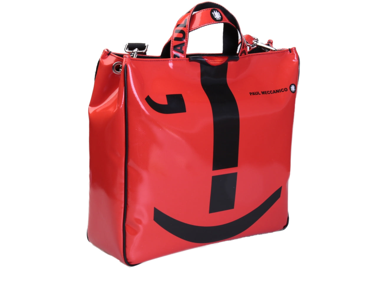RED MAXI TOTE BAG . MODEL AIRSTONE MADE OF LORRY TARPAULIN.