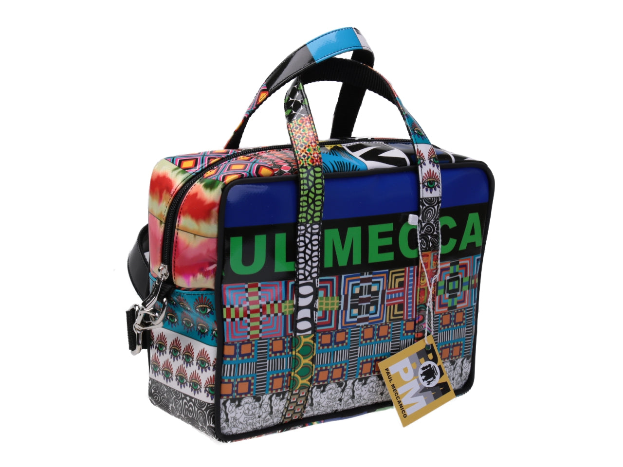 RECTANGULAR WOMEN'S BAG PATCHING FANTASY. MODEL PINCA MADE OF LORRY TARPAULIN.