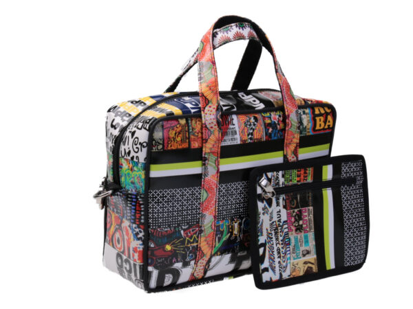 RECTANGULAR WOMEN'S BAG PATCHING FANTASY. MODEL PINCA MADE OF LORRY TARPAULIN.