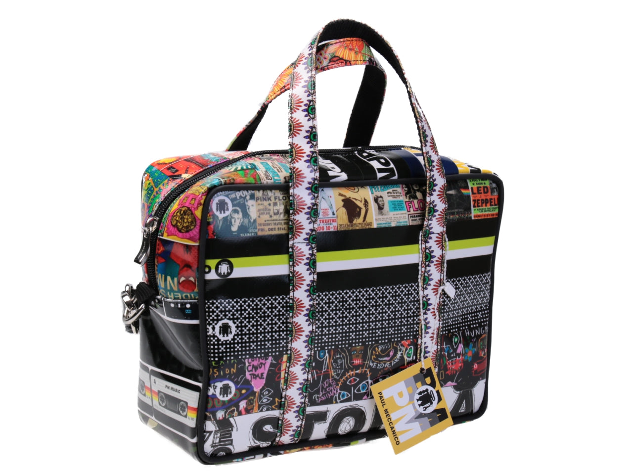 RECTANGULAR WOMEN'S BAG PATCHING FANTASY. MODEL PINCA MADE OF LORRY TARPAULIN.