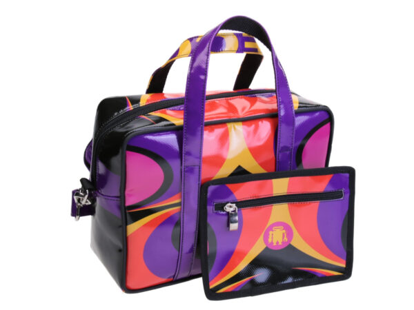 RECTANGULAR WOMEN'S BAG 70'S STYLE. MODEL PINCA MADE OF LORRY TARPAULIN.