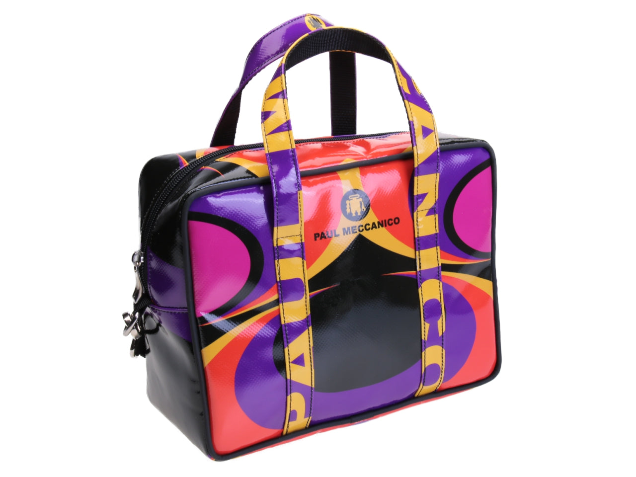 RECTANGULAR WOMEN'S BAG 70'S STYLE. MODEL PINCA MADE OF LORRY TARPAULIN.