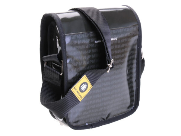 BLACK FOREST CROSSBODY BAG. MODEL MIPOK MADE OF LORRY TARPAULIN.