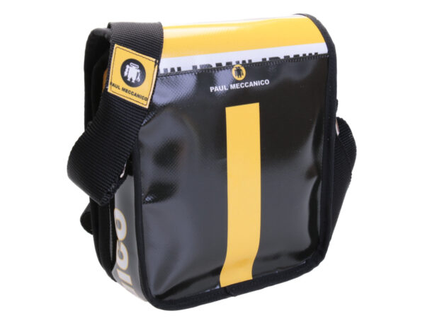 BLACK FOREST CROSSBODY BAG. MODEL MIPOK MADE OF LORRY TARPAULIN.