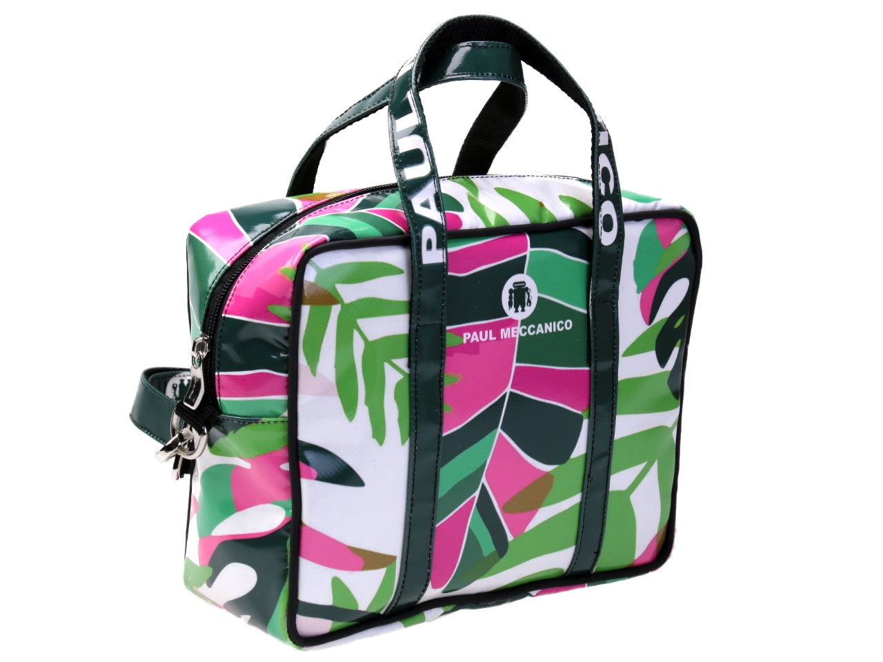 RECTANGULAR WOMEN'S BAG "LEAVES". MODEL PINCA MADE OF LORRY TARPAULIN.
