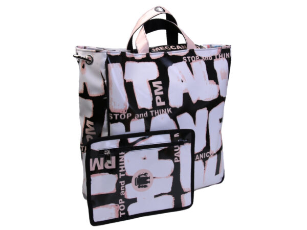 MAXI TOTE BAG LETTERING FANTASY. MODEL AIRSTONE MADE OF LORRY TARPAULIN.