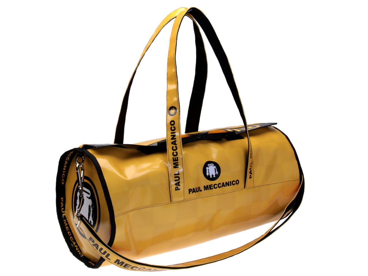 YELLOW SPORTS BAG. MODEL ROLLING MADE OF LORRY TARPAULIN.