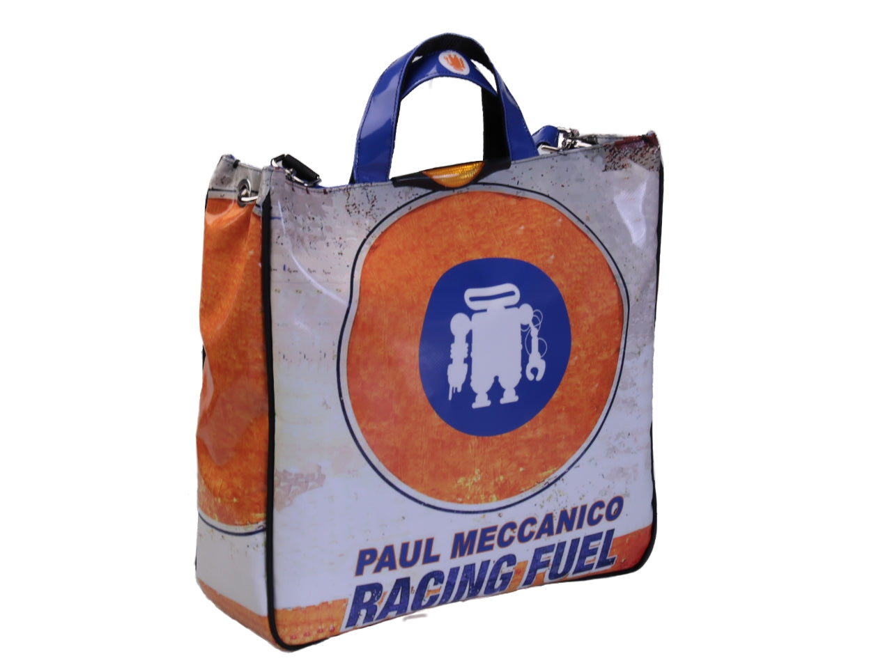 MAXI TOTE BAG "RACING FUEL". MODEL AIRSTONE MADE OF LORRY TARPAULIN.