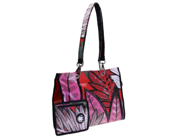 SHOPPER BAG "LEAVES". MODEL PEPE MADE OF LORRY TARPAULIN.