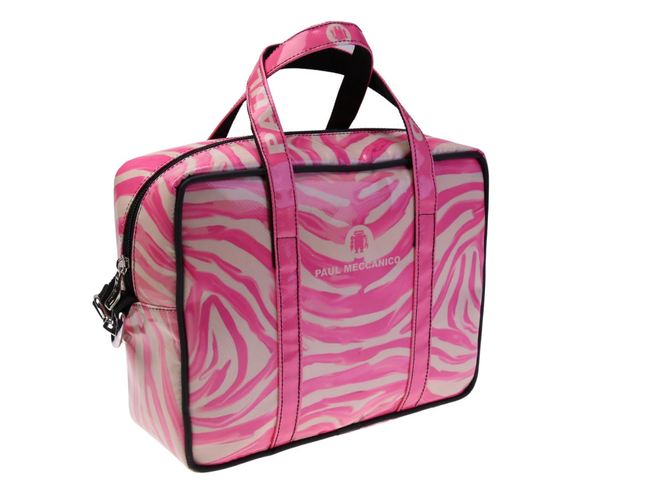 ....PINK WOMEN'S BAG WITH ANIMALIER FANTASY. MODEL PINCA MADE OF LORRY TARPAULIN.