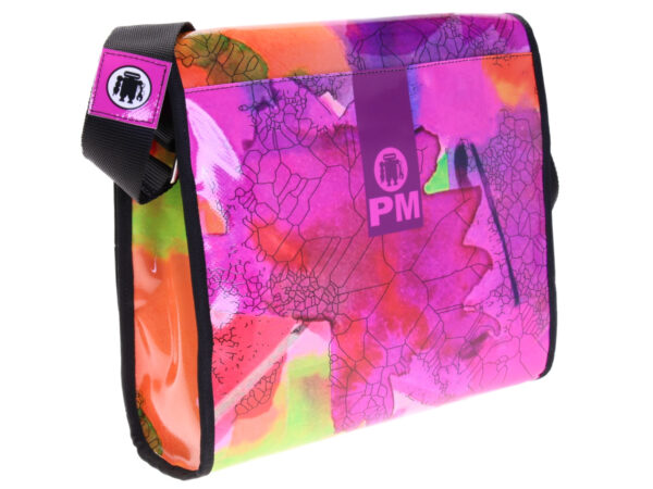 CROSSBODY BAG "TECHNO FLORAL". MODEL BREAK MADE OF LORRY TARPAULIN.