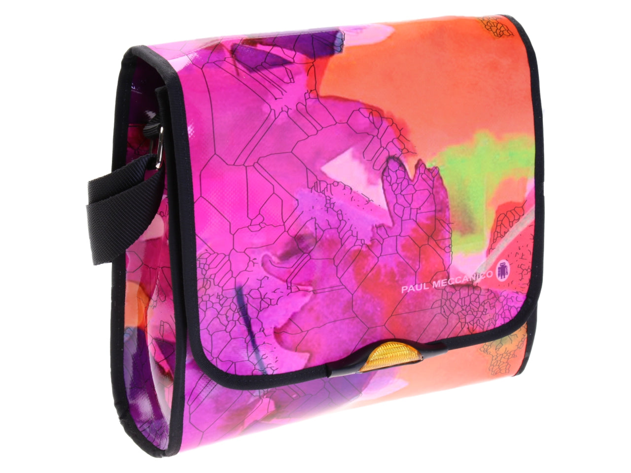 CROSSBODY BAG "TECHNO FLORAL". MODEL BREAK MADE OF LORRY TARPAULIN.