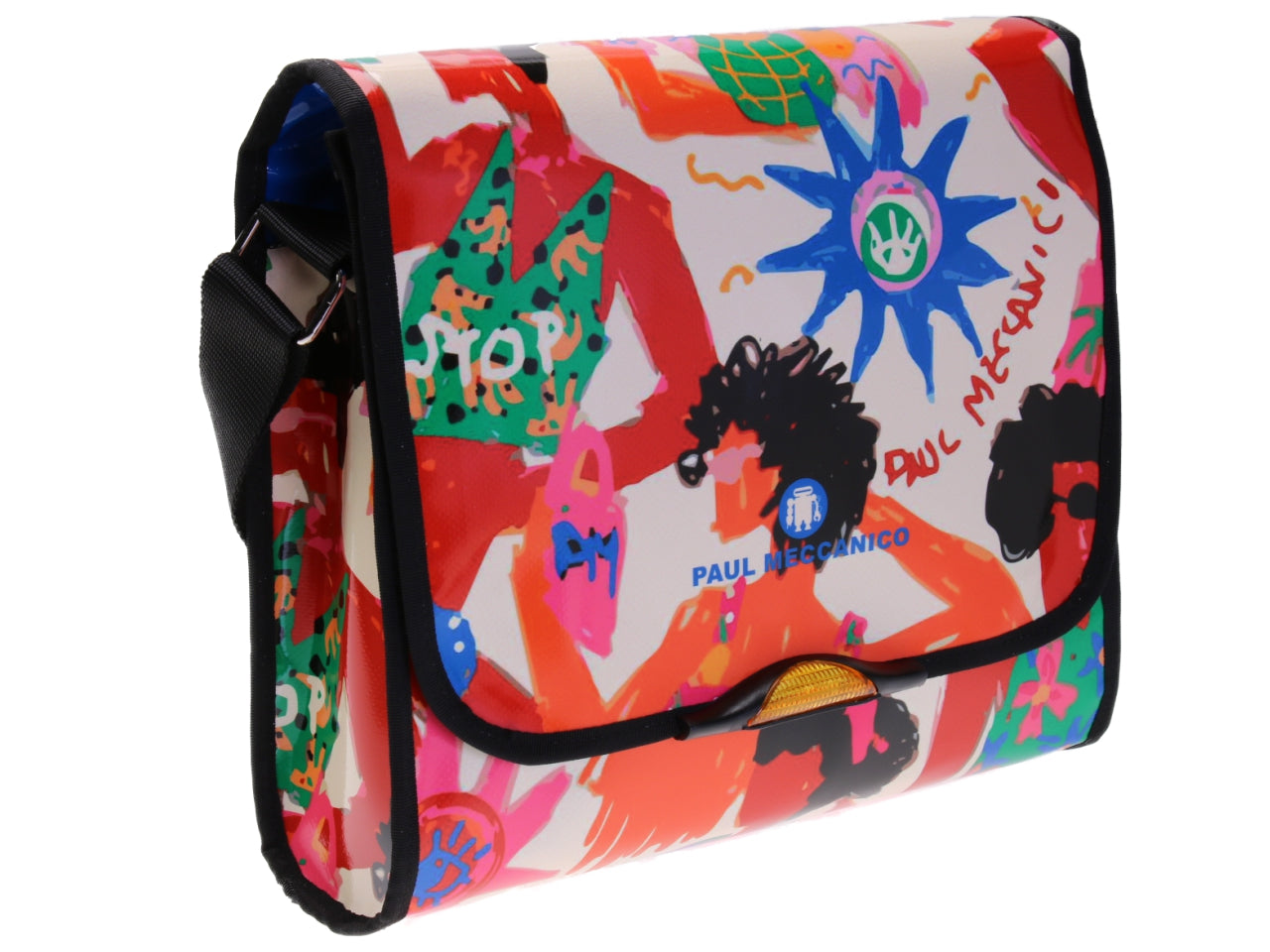 MULTICOLOR CROSSBODY BAG "BEACH STYLE". MODEL BREAK MADE OF LORRY TARPAULIN.