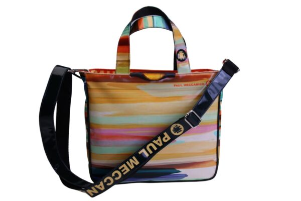 TOTE BAG "WATERCOLOR". MODEL GLAM MADE OF LORRY TARPAULIN