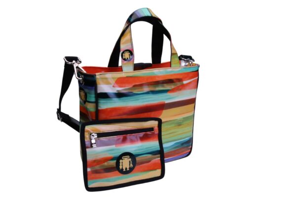 TOTE BAG "WATERCOLOR". MODEL GLAM MADE OF LORRY TARPAULIN