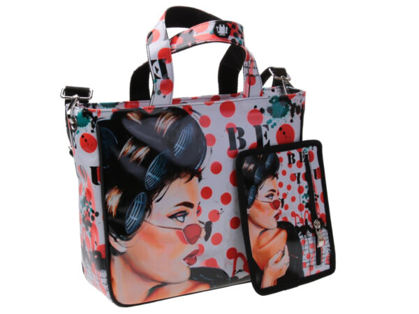 TOTE BAG "BE YOU" DESIGNED BY BIANCA LEVER. MODEL GLAM MADE OF LORRY TARPAULIN.