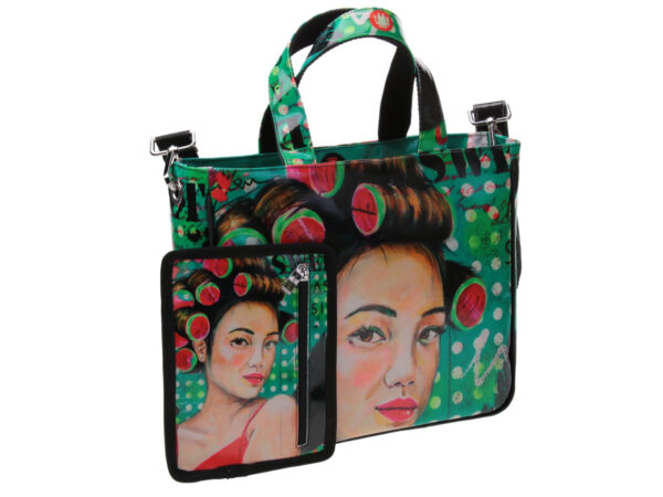 TOTE BAG "SWEET AS SIN" DESIGNED BY BIANCA LEVER. MODEL GLAM MADE OF LORRY TARPAULIN.