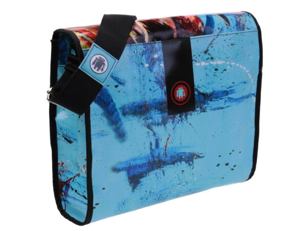 CROSSBODY BAG "STRONG POINT" DESIGNED BY BIANCA LEVER. MODEL BREAK MADE OF LORRY TARPAULIN.