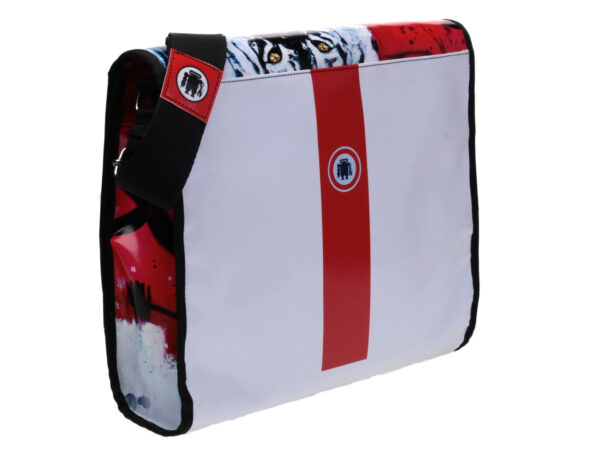 CROSSBODY BAG "STRAIGHT FORWARD" DESIGNED BY BIANCA LEVER. MODEL BREAK MADE OF LORRY TARPAULIN.