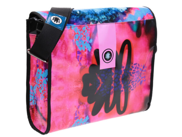 CROSSBODY BAG "CHEEKY MONKEY" DESIGNED BY BIANCA LEVER. MODEL BREAK MADE OF LORRY TARPAULIN.