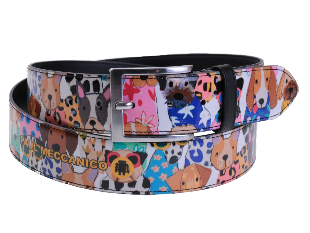 MEN'S BELT "DOGS" MADE OF LORRY TARPAULIN.