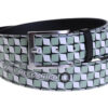 BEIGE AND WHITE MEN'S BELT MADE OF LORRY TARPAULIN.