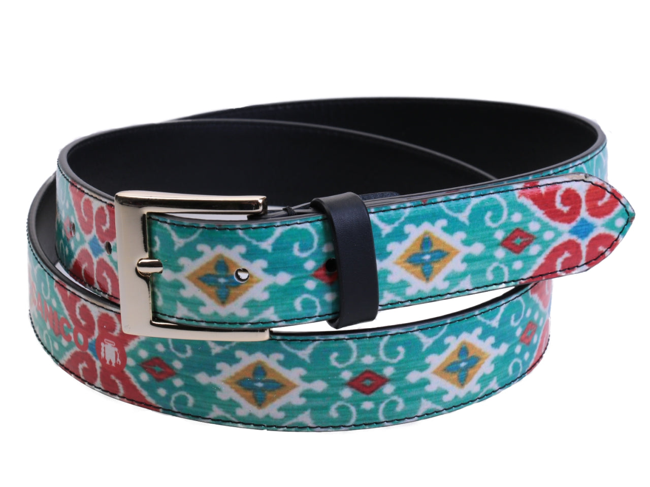 WATERCOLOR WOMEN'S WITH MAJOLICA FANTASY BELT MADE OF LORRY TARPAULIN.