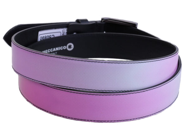 PINK WOMEN'S BELT WITH SFUMATO FANTASY MADE OF LORRY TARPAULIN.