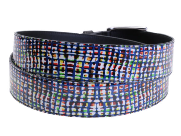 MULTICOLOR MEN'S BELT MADE OF LORRY TARPAULIN.