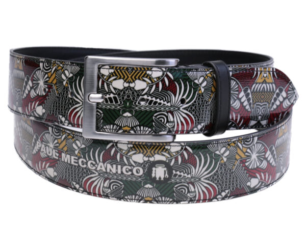 MEN'S BELT FLORAL FANTASY MADE OF LORRY TARPAULIN.