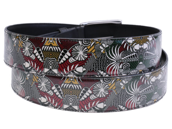 MEN'S BELT FLORAL FANTASY MADE OF LORRY TARPAULIN.