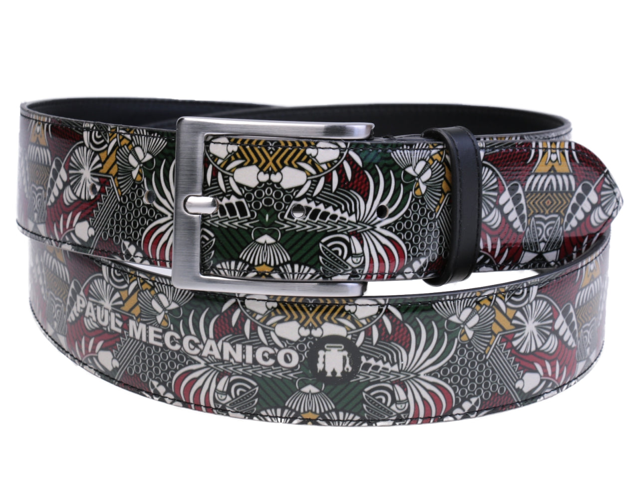 MEN'S BELT FLORAL FANTASY MADE OF LORRY TARPAULIN.