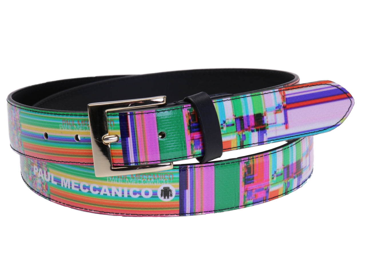 MULTICOLOR WOMEN'S BELT "PATCHWORK" MADE OF LORRY TARPAULIN.