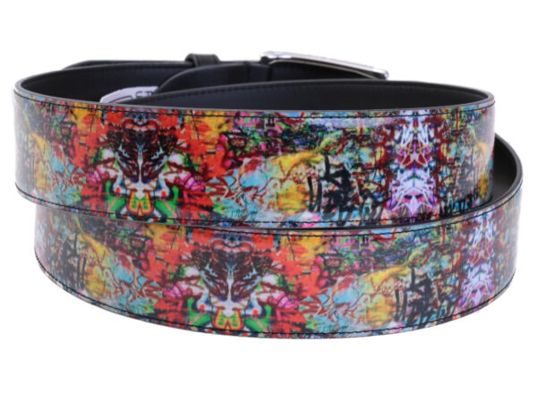 MEN'S BELT WITH MURALES FANTASY MADE OF LORRY TARPAULIN.